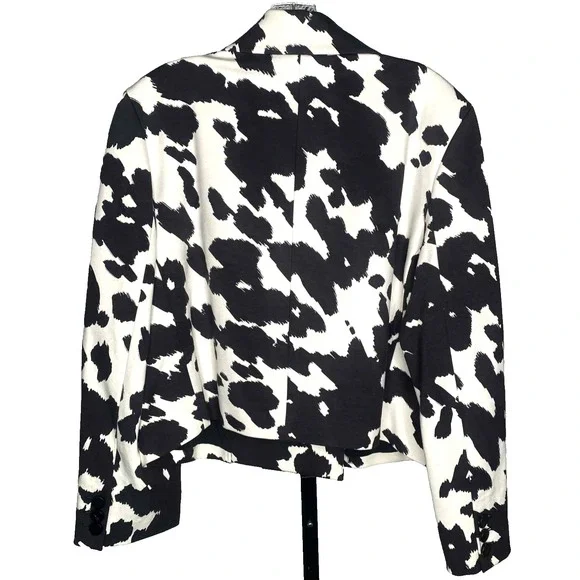 DVF Diane Von‎ Furstenberg Macie Cropped Pony Print in Blazer Jacket Size large